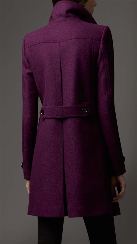 burberry purple wool coat